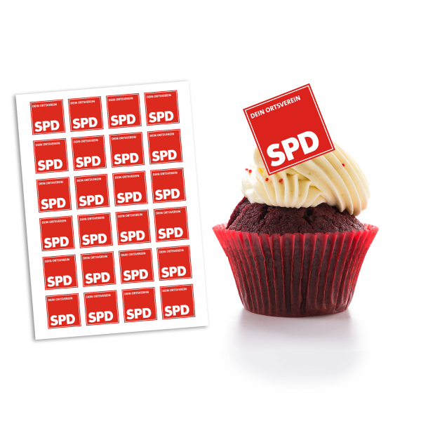 SPD Ortsverein Muffinaufleger 4cm (24 Stk.)