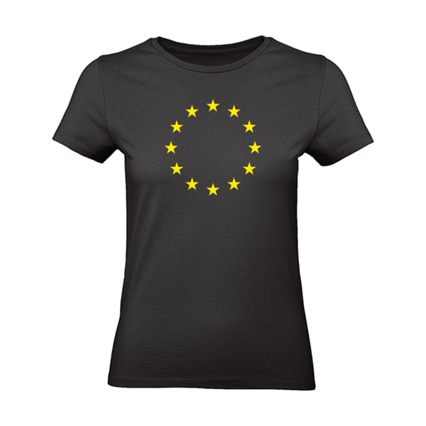 Europa Damen T-Shirt Schwarz