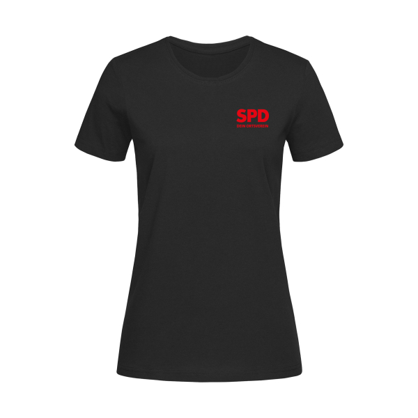 SPD Ortsverein Damen T-Shirt (kleines Logo) (Bio Baumwolle)