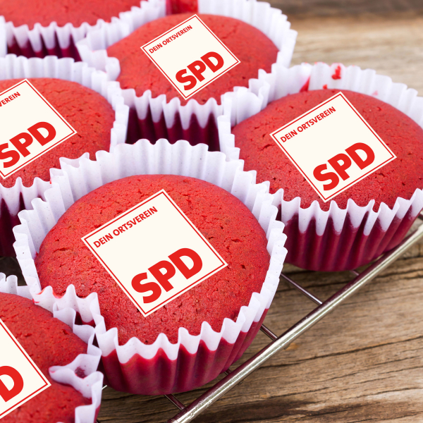 SPD Ortsverein Muffinaufleger 4cm (24 Stk.)