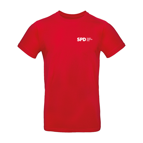 SPD Soziale Politik für Dich Herren T-Shirt Rot (kleines Logo)