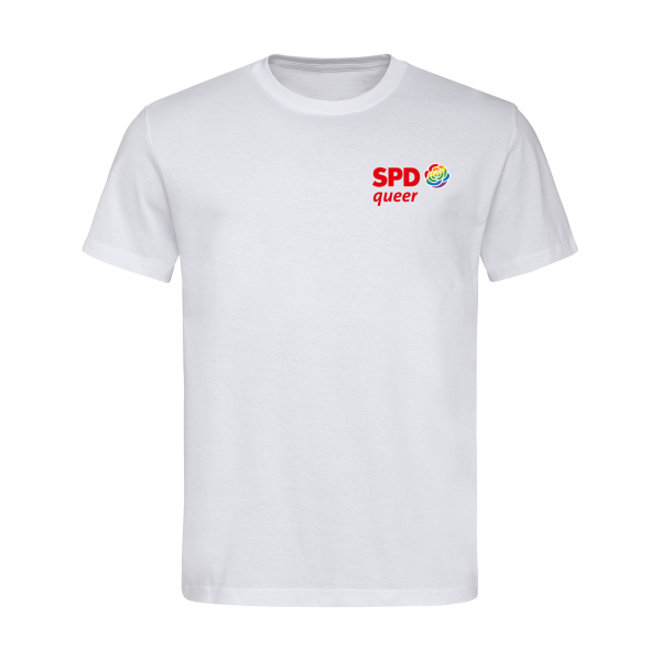 Queer Herren T-Shirt (kleines Logo) (Bio Baumwolle)