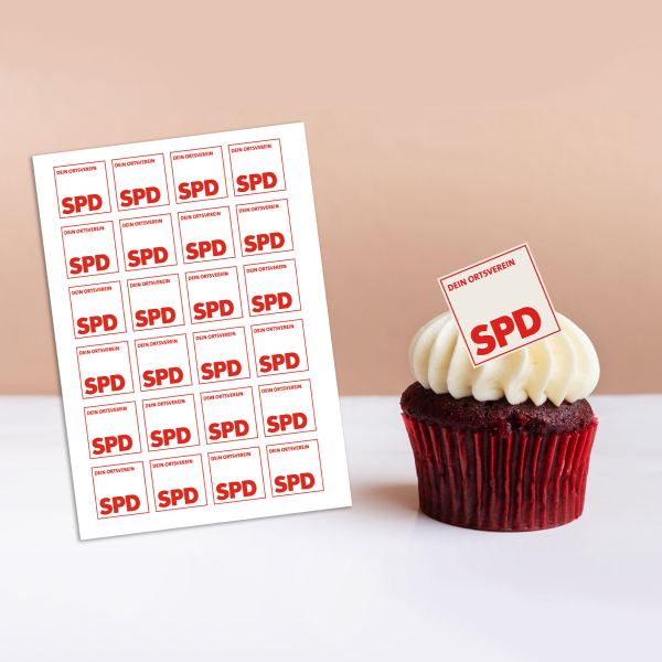 SPD Ortsverein Muffinaufleger 4cm (24 Stk.)