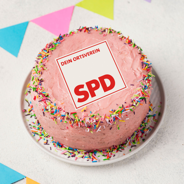 SPD Ortsverein Tortenaufleger 19cm (1 Stk.)